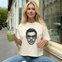 Harry Styles Portrait T Shirt Men Women Vintage Singer Face Print Tee Retro Short Sleeve Casual Pop Music Fan Streetwear T-shirt XL white