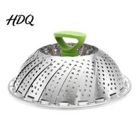 Expandable Steaming Insert Steamer Basket Stainless Steel Folding Vegetable Steamer Adjustable Foldable Food Tray S white