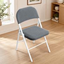 2PCS/SET Universal Elastic Folding Chair Cover Solid Color Dust-proof Chair Slipcover Removable Soft Stool Cover Home Decor gray