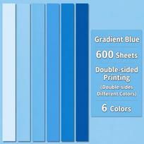 600 Sheets Gradient Color Star Folding Paper Strips DIY Handmade Double Sided Printing Lucky Star Paper Strips Art Paper Craft blue