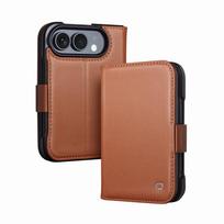 Qialino For Apple iPhone Duo Fold Phone Case Leather Protective Cover Magnetic Flip All Inclusive Card Holder Cowhide Business iPhone Duo