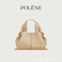 Polene Number Nine Cloud Leather Tote Bag - Small Crossbody Handbag Women Daily Use 22x12.5x14cm beige