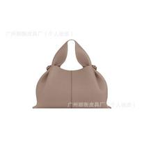 Polene Number Nine Cloud Leather Tote Bag - Small Crossbody Handbag Women Daily Use 22x12.5x14cm gray