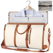 Foldable Travel Bag with Internal Straps Large Capacity Waterproof Clothing Storage Great Detachable Shoulder Strap Suitcase Load Bearing Handles white