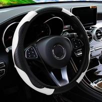PU anglies pluošto odos automobilio vairo užvalkalas be vidinio žiedo, tinkamas 14,5-15 colių automobilių reikmenims balta