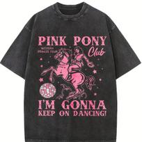 Pink Pony Club Western Cowgirl Disco Vintage Washed Unisex T-Shirt L įvairiaspalvis