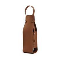 Portable Waterproof PU Wine Tote Reusable Lightweight Champagne Beer Gift Bags with Handle Liquor Bottle Carrier for Home brown