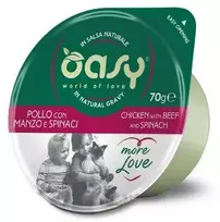 OASY More Love Chicken with beef and spinach - šlapias kačių maistas - 70g