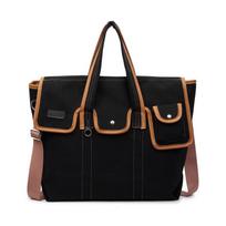 New fashion trend tote shoulder bag Korean version of casual large-capacity women's satchel black