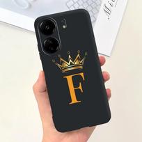 New For Redmi 13C 4G Case Fashion Design Letter Flower Luxury Crown Soft Silicone Back Cover For Xiaomi Redmi13C 13 C Phone Case Redmi 13C 4G black