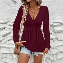 Women's Long Sleeve Shirts Fall Casual Tops Trendy Blouses Cute T-Shirts Outfits Clothes XL