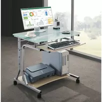 Stalas kompiuteriui Techly ICA-TB 3791A kompaktiškas metalas ir stiklas su ratukais
