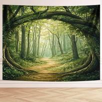 Enchanted Forest Tapestry Serene Majestic and Mystically Beautiful Wall Art for a NatureInspired Decor Statement 100X70CM beige