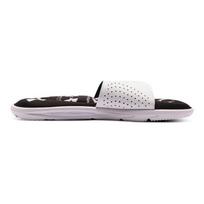 Under Armour Ignite VI Graphic FB Strap Sport Slides Black White 3024451-101 40 gray