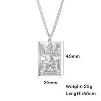 Titanium Steel Taro Brand Pendant Necklace For Men And Women, 22 Fashionable And Simple Square Shaped Jewelry Accessories white