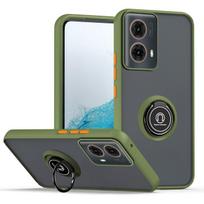 „Armor Matte“ dėklas, skirtas „Motorola Moto G35 G55 G75 G85 5G G05 G15 G04 G04S G24 G34“ dangteliui, stovui ir smūgiams atspariam „Coffee Fundas“ Moto G35 5G žalia