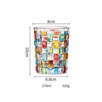 Colorful Whisky Crystal Cup Italy Zecchin Design Colored Glassware Wine Tasting Glasses Gothic Hand Painted Color Weave Beer Mug 270-310ml white