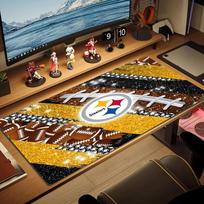 Pittsburgh Steelers Color Mouse Pad Large Gaming Table Cushion Non-slip Laptop Tablet Big Mousepad XXL Mat Mini PC Playmat With Lock edge 30cmx60cm(11.8x23.6inch) white