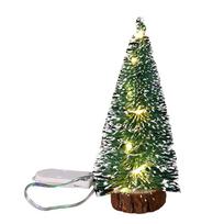 15/20/25/30cm LED Light Mini Artificial Christmas Tree Decoration Pine Needle Tree Green Cedar Xmas Tree Party Desktop Ornament 20cm black