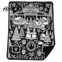 Relaxing Screen Free Hobbies Christmas DIY Coloring Blanket for Adults And Kids Color Your Own G gray