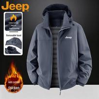 JEEP Men's Fleece-Lined Winter Outdoor Padded Jacket 3XL gray