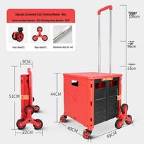 UOSU Folding Shopping Cart with 10 Swivel Wheels red