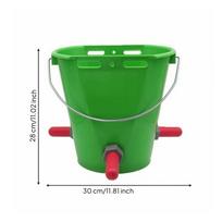 Calf Feeder Pail 8L Capacity Feeding with Nipples Metal green