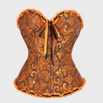 Vintažinis Retro Teismo Stiliaus Šarnyruotas Raišteliais Prigludęs Korsetas Bustier Formuojantis Viršutinis Drabužis Moterims M brown