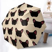 1pc French Bulldog Pattern Automatic Folding Umbrella - Portable Collapsible, 8-Rib Durable Frame, Perfect for Outdoor Use,  yy251218081 beige