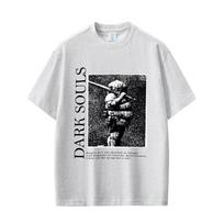 Dark Souls  Siegmeyer  Quote Portrait Graphic Vintage Wash Oversized Streetwear Soulslike Game Fan Merch T-Shirt Top for Gaming Enthusiasts XXXL white