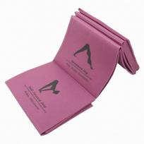 Foldable Fitness Mat Travel-Friendly Folding Portable for Stretching pink