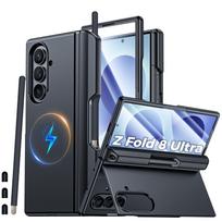 Phone Case with Included S Pen, Magnetic Ring and Hinge Protection, Hard Shell for Galaxy Z Fold 8 Ultra-Blue juoda