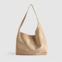 Suede Leather Tote Bag Women Large Capacity Crossbody Shoulder Minimalist Daily Commute Handbag With Magnetic Khaki beige