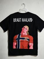 Erling Haaland Norway Funny Majin Buu Graphic T Shirt Unisex Football Soccer Cartoon Tee Unisexs and Unisexs Streetwear Tshirt M black