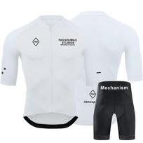 Men Women Cycling Jersey Bib Shorts Set Breathable Milk Silk Road Bike Outfit 4XL white