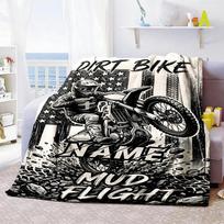 Dirt Bike Mud Flight Home Customize Your Name Home Blanketss Comfortable Soft Lightweight Allseason Multipurpose Customize Your Name Home Blankets For 150cmx200cm gray