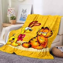 1pc Garfield Cartoon Comics Flannel Blanket, Soft Skin-Friendly with Digital Printing, Various Sizes Available for Family, Friends, Birthday, 186 130cmx150cm