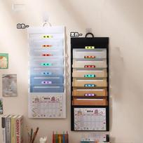 Rainbow Accordion File: Office Tote with Hanging Feature, Wall-mounted Document Organizer (Black,A4) gray
