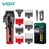 VGR V-656 Home Hair Clipper Gradient Color Integrated High-end Hair Trimmer High-speed Electric Hair Clipper with LCD Intelligent Digital Display