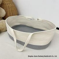 Cotton Rope Baby Travel Bassinet & Tote Basket 70*40*25cm gray