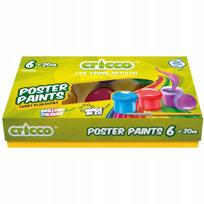 Cricco Plakatų Dažai 20ml 6 Spalvos Vaikams