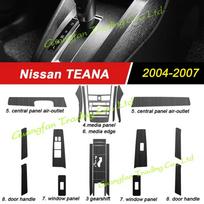For Nissan Teana J31 2004-2007 Interior Central Control Panel Door Handle 3D 5D Carbon Fiber Car Stickers Decals Right Hand Drive gray