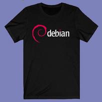 Linux Debian 's Black   S-3XL Unisex shirt Cotton Oversize Large Size S black
