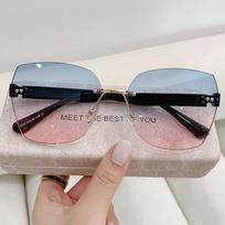 Xiaomi Glasses Female Korean Version Fashionable Sunglasses Round Face Anti-uv Strong Light Big Face Long Face Tawny Sunglasses gray