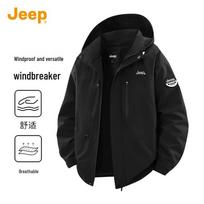 Jeep vyriškas nuimamu gobtuvu lauko striukė L black