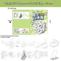 Magic 3D Stereo Drawing Pad Kids Educational Doodle Sketchbook Funny Graffiti Painting Notebook Children Art Creativity žalia