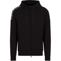 Ea7 EMPORIO ARMANI Logo Printed Zipped Hoodie 6DPM12-PJOGZ-1200 M black