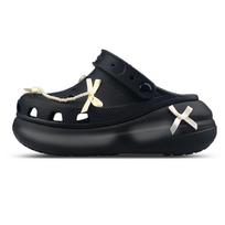 Crocs Classic clog YD Night Sleep Fairy Bow Pearl Age-Reducing Gothic Comfortable Hole Shoes Unisex Black 43-44 black
