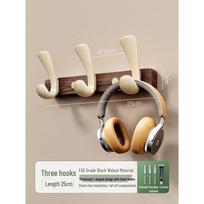 Merlot Walnut & Beech Coat Rack: Wall-Mounted Hook for Door or Hallway Entrance beige