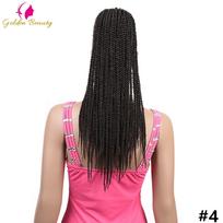 Box Braided Drawstring Ponytail Bulk-Free Wrap Around Pony 20Inch Hairpiece Clip-in Braiding 2X Drawstring Ponytail Braided Hair 20inches black